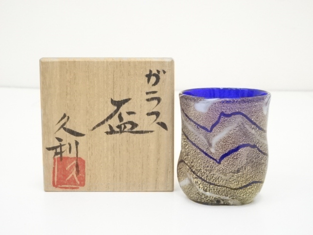 JAPANESE GLASS SAKE CUP BY HISATOSHI IWATA